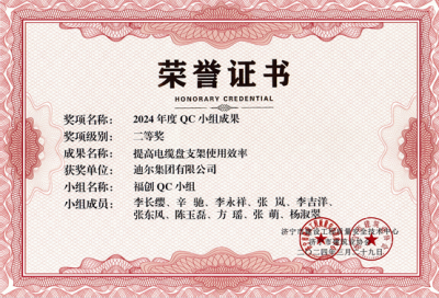 公司榮獲“提高電纜盤(pán)支架使用效率”市級(jí)QC成成果